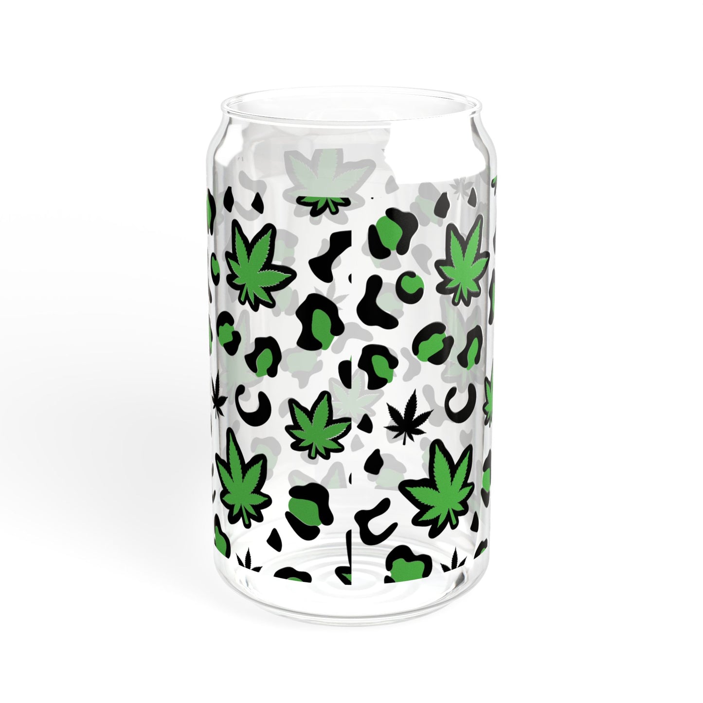 Cannabis Print Sipper Glass, 16oz - Friendly Drinkware, Perfect for Parties, Gifts, Outdoor Adventures, and Celebrations