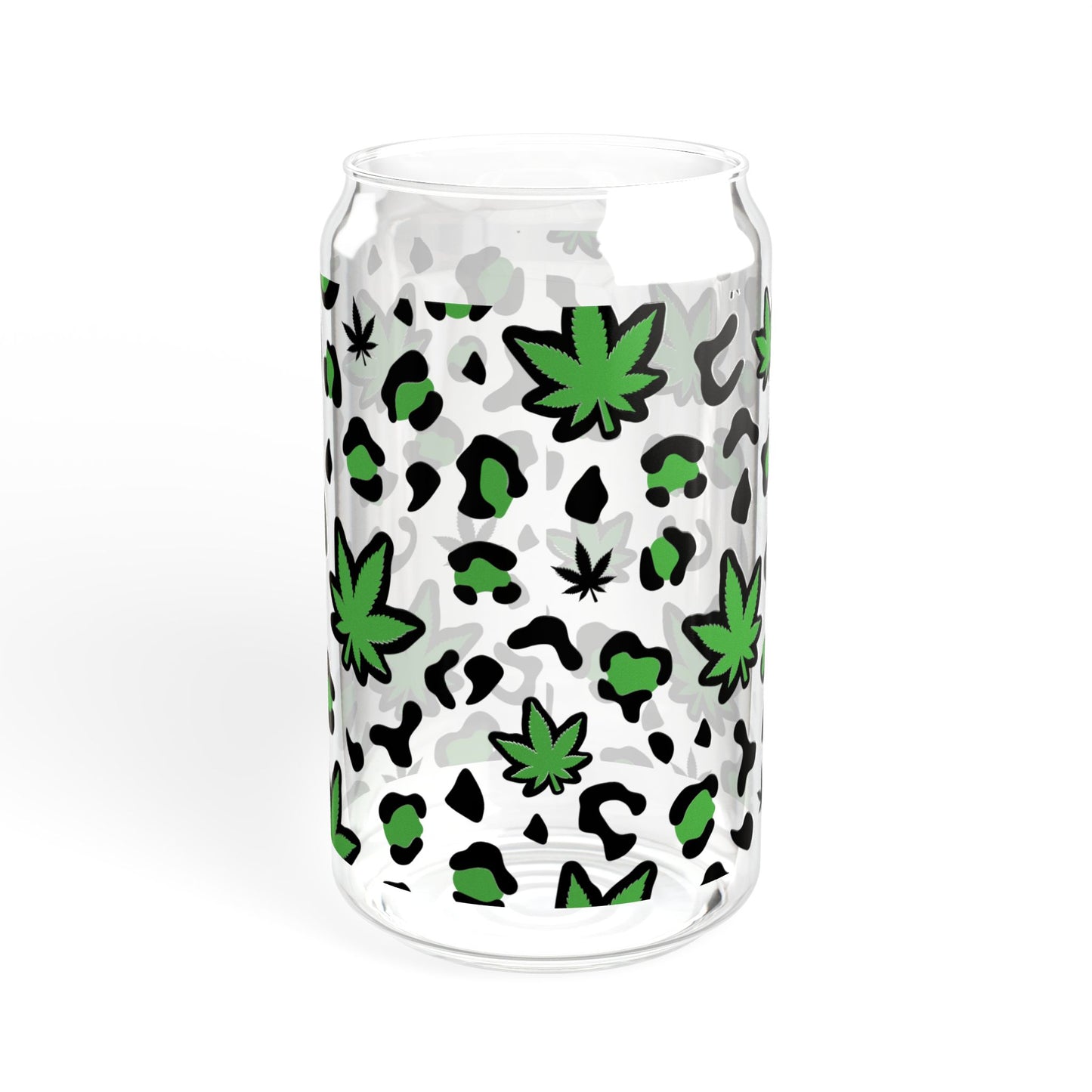 Cannabis Print Sipper Glass, 16oz - Friendly Drinkware, Perfect for Parties, Gifts, Outdoor Adventures, and Celebrations