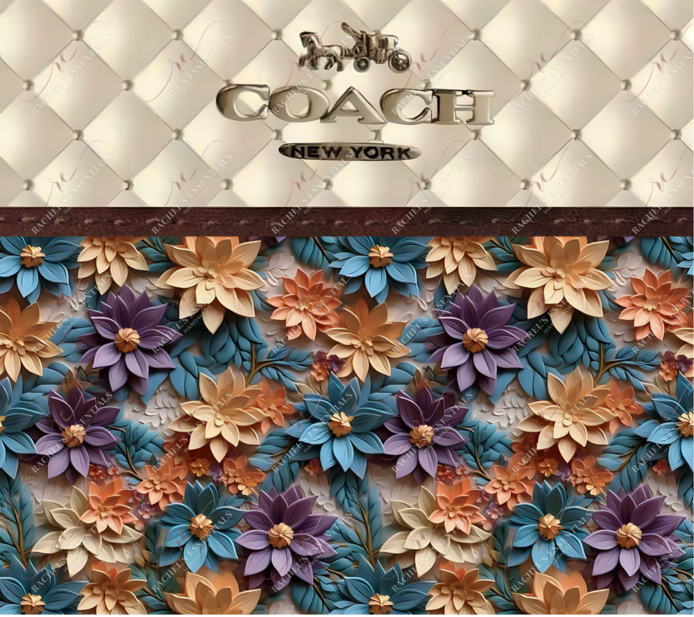 3D Fancy Brand And Floral Puffy Print- Vinyl Wrap Vinyl