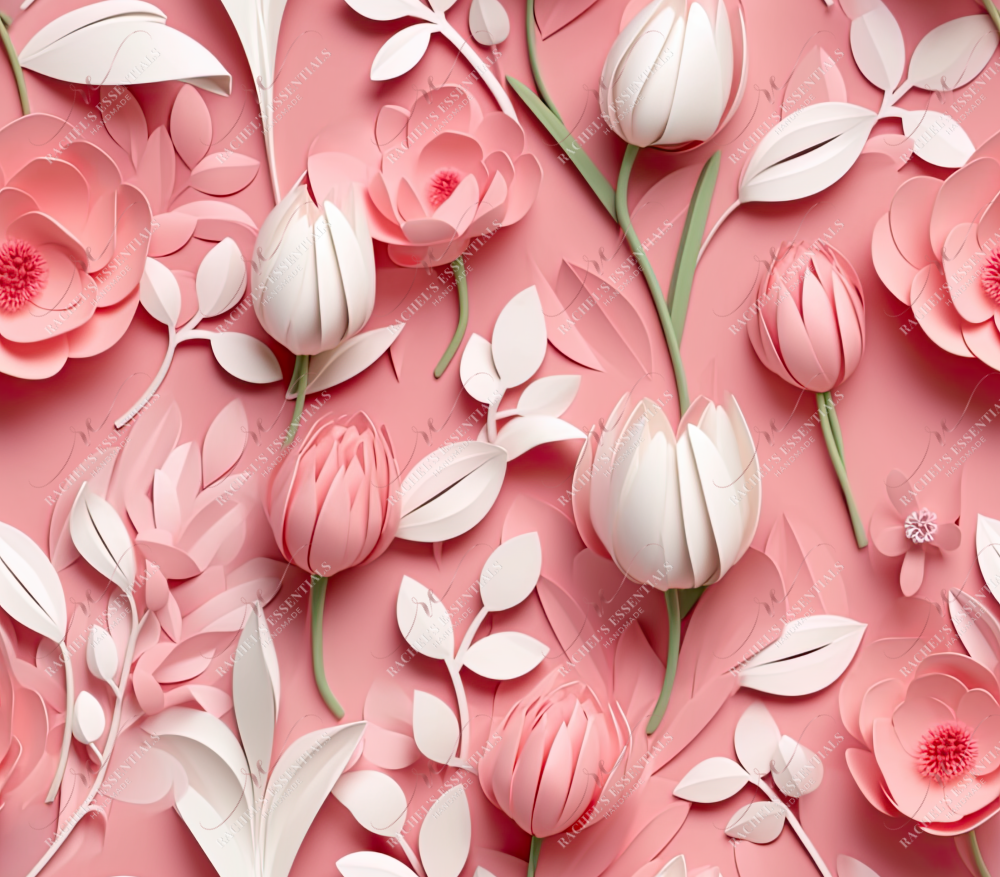 3D Pink Floral - Ready To Press Sublimation Transfer Print Sublimation
