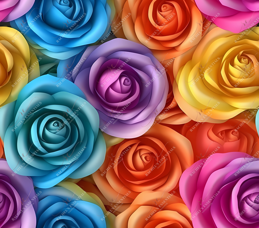 3D Roses - Ready To Press Sublimation Transfer Print Sublimation