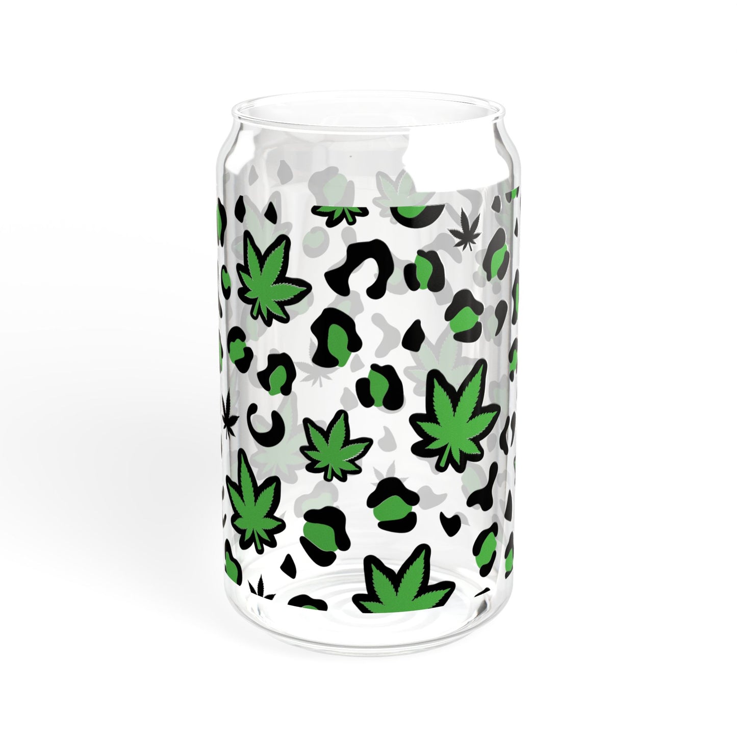 Cannabis Print Sipper Glass, 16oz - Friendly Drinkware, Perfect for Parties, Gifts, Outdoor Adventures, and Celebrations