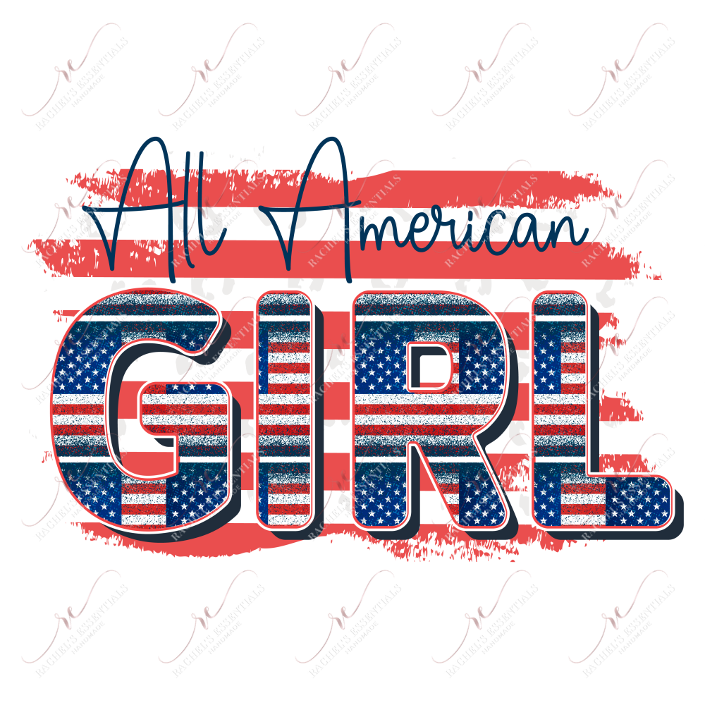 All American Girl Red White Blue - Ready To Press Sublimation Transfer Print Sublimation