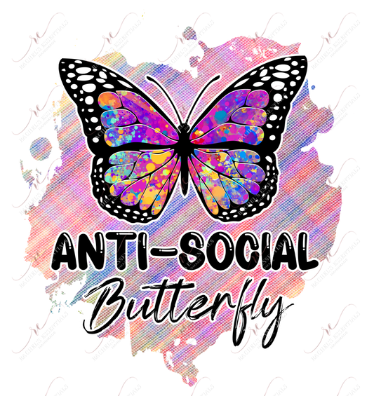 Anti Social Butterfly - Ready To Press Sublimation Transfer Print Sublimation