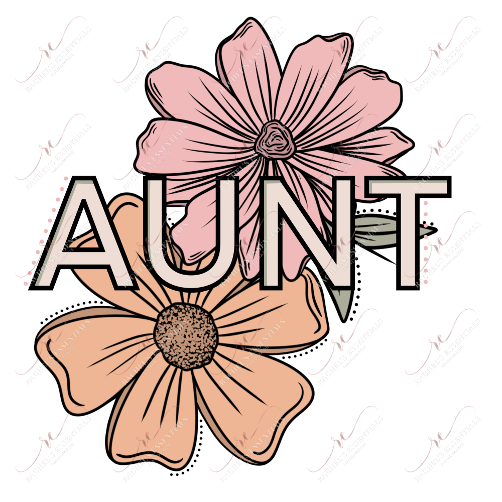 Aunt Flowers - Clear Cast Decal