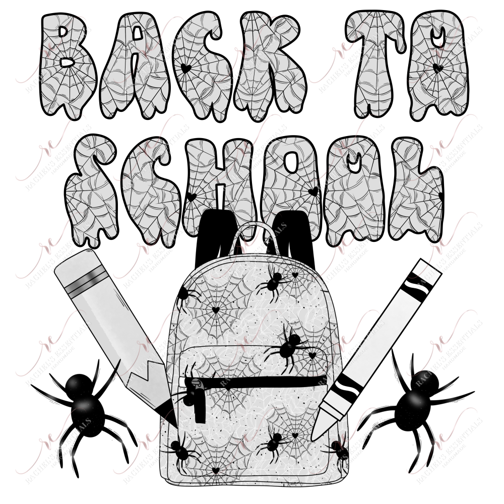 Back To School Spiders - Ready Press Sublimation Transfer Print Sublimation