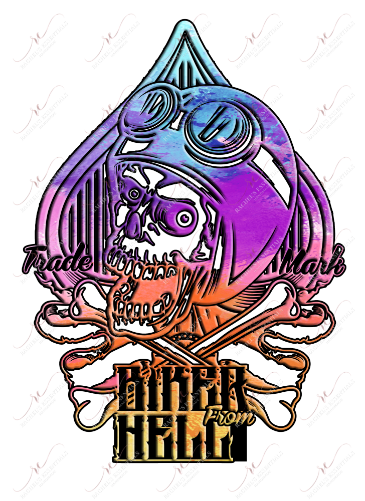 Biker From Hell - Ready To Press Sublimation Transfer Print Sublimation