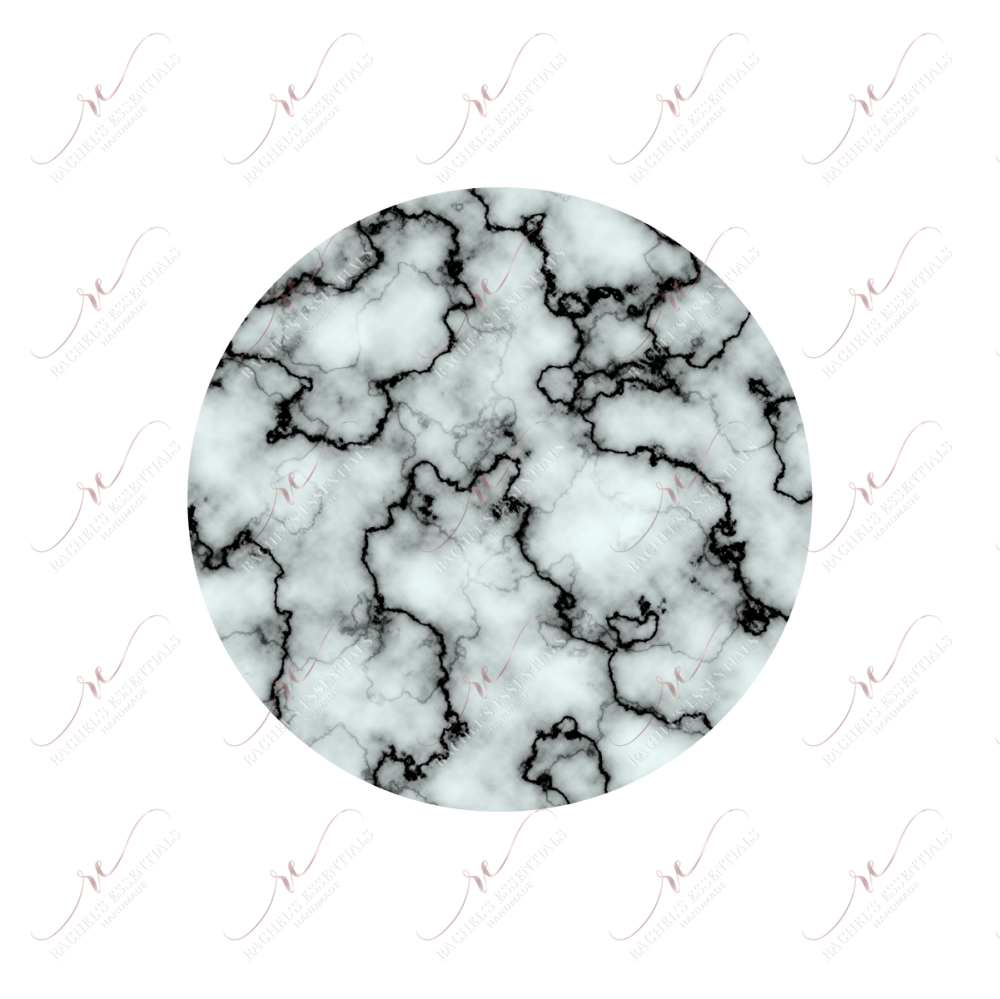 Black And White Marble Car Coaster - Ready To Press Sublimation Transfer Print Sublimation