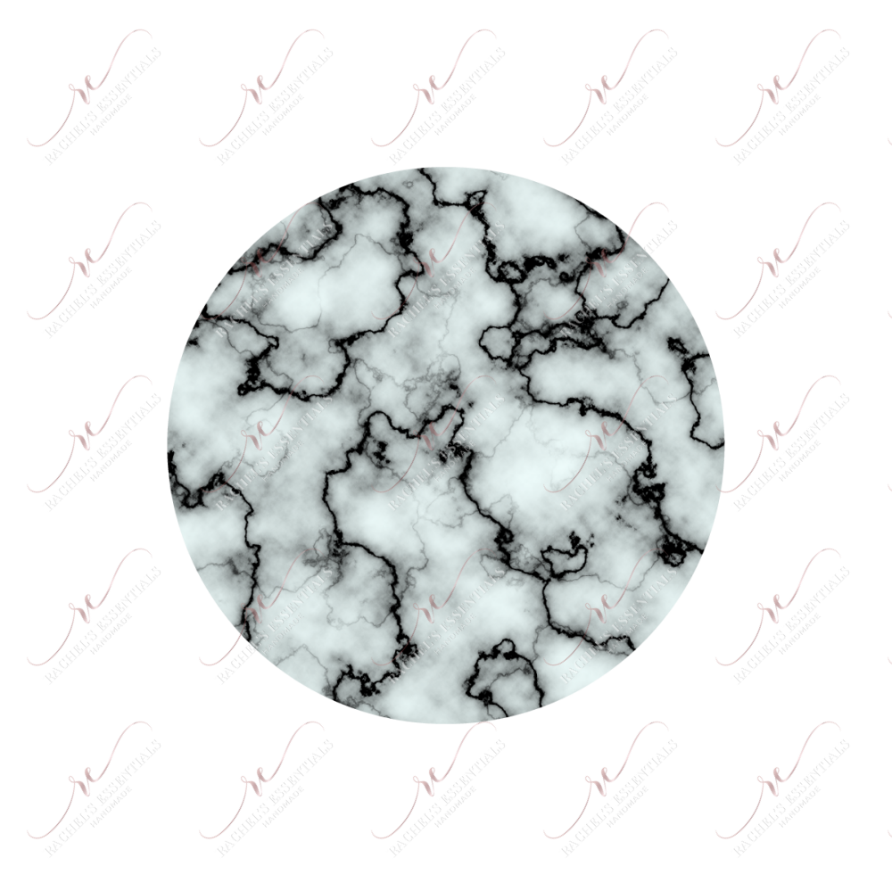 Black And White Marble Car Coaster - Ready To Press Sublimation Transfer Print Sublimation