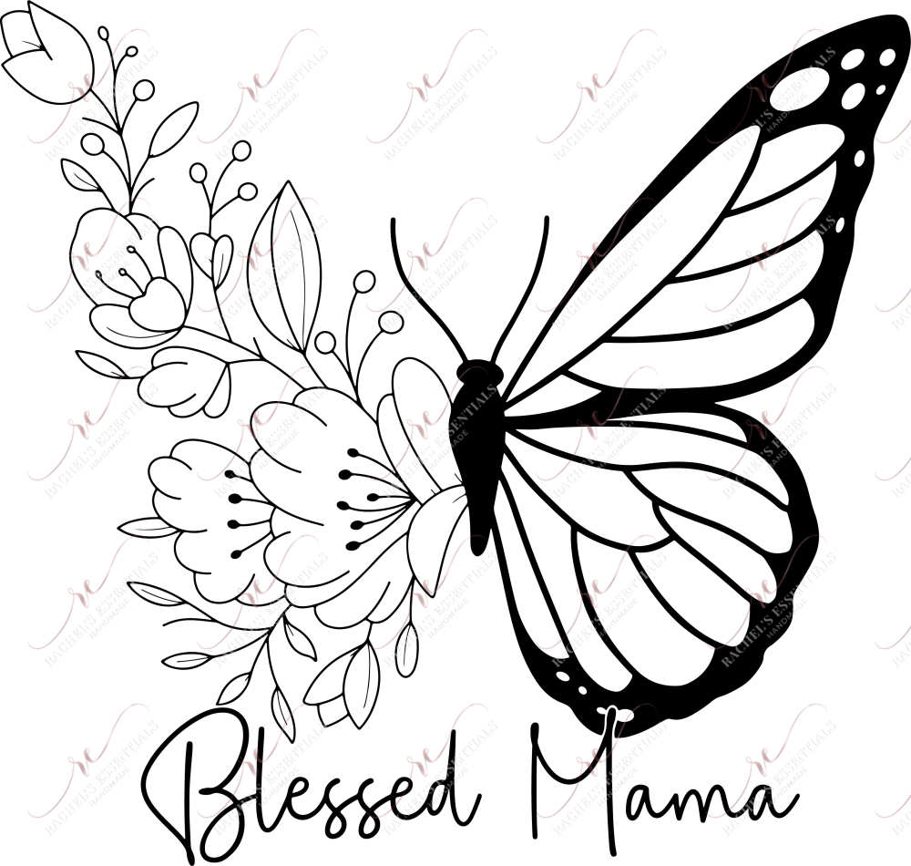 Blessed Mama Butterfly - Ready To Press Sublimation Transfer Print Sublimation