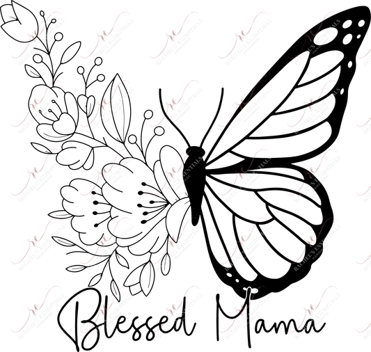 Blessed Mama Butterfly - Ready To Press Sublimation Transfer Print Sublimation