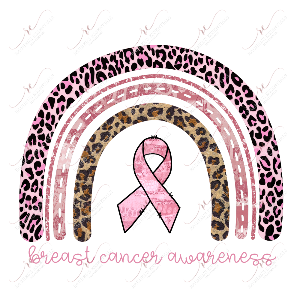 Breast Cancer Awareness Rainbow - Ready To Press Sublimation Transfer Print Sublimation