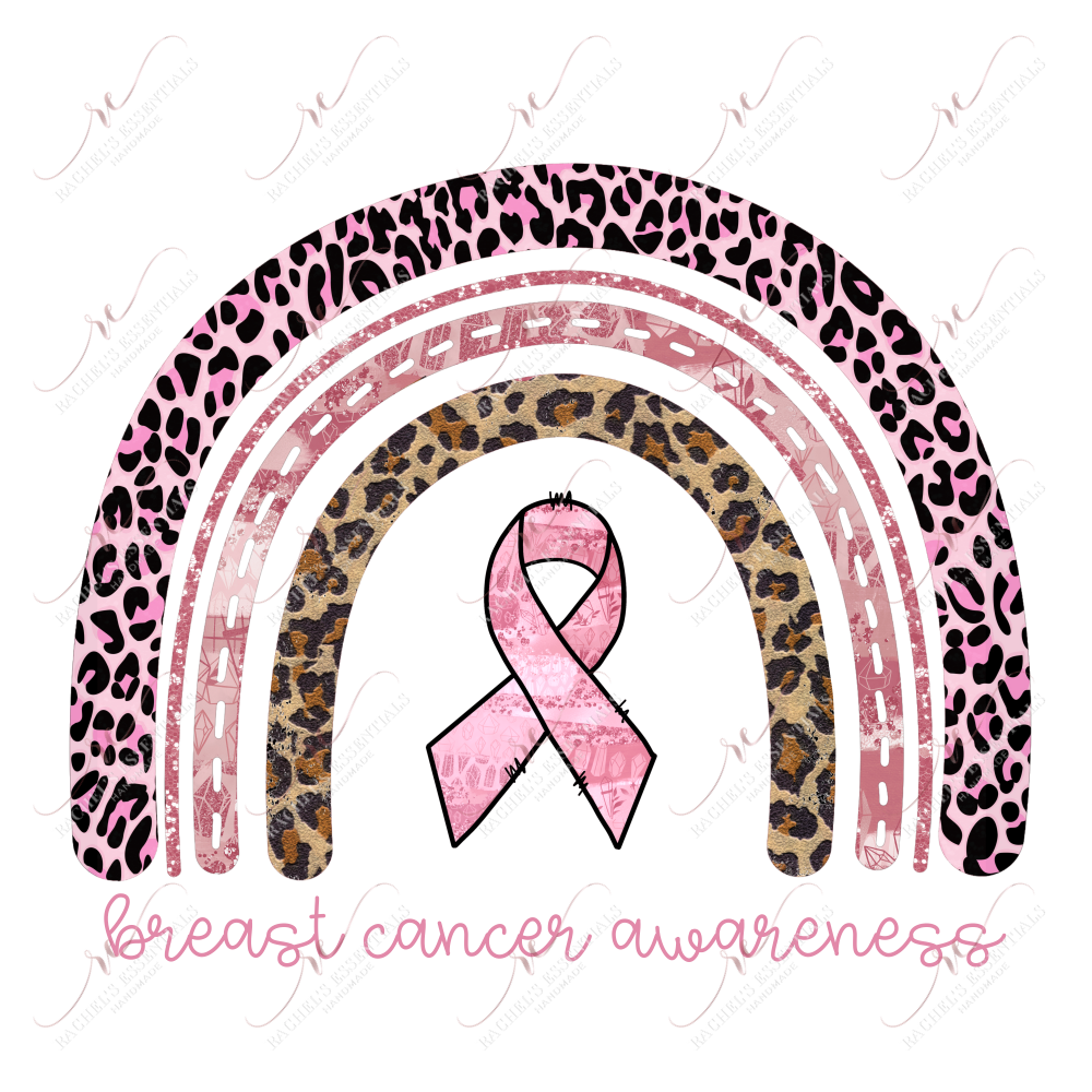 Breast Cancer Awareness Rainbow - Ready To Press Sublimation Transfer Print Sublimation
