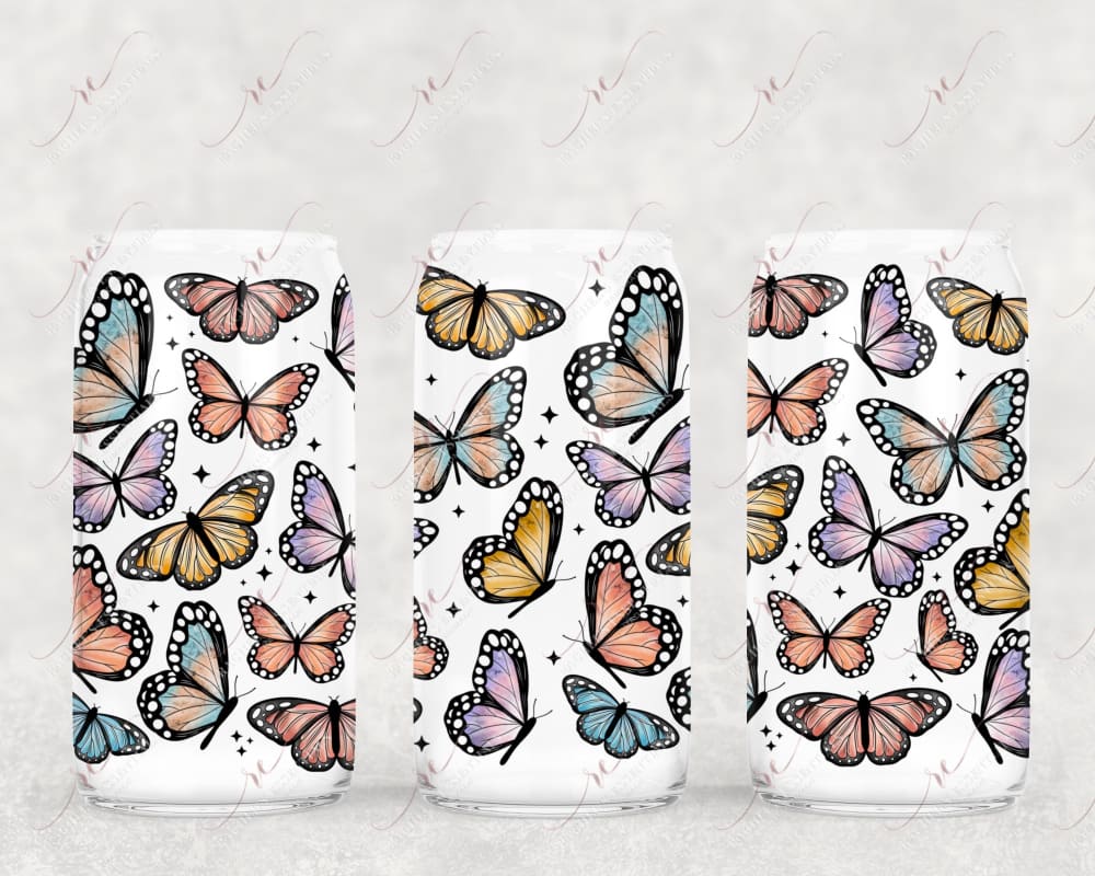 Butterflies - Libbey/Beer Can Glass Sublimation