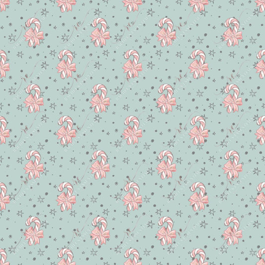 Candy Cane Teal - Ready To Press Sublimation Transfer Print Sublimation