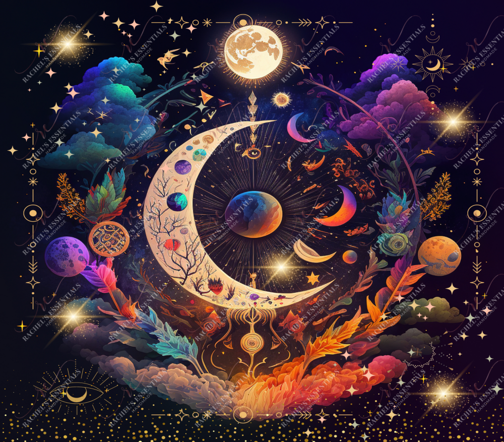 Celestial Moon- Ready To Press Sublimation Transfer Print Sublimation