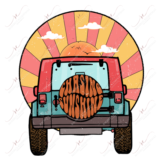 Chasing Sunshine Jeep - Ready To Press Sublimation Transfer Print Sublimation