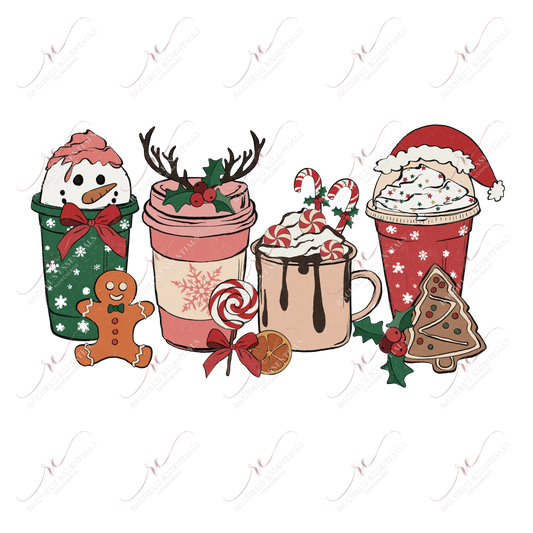 Christmas Drinks - Clear Cast Decal
