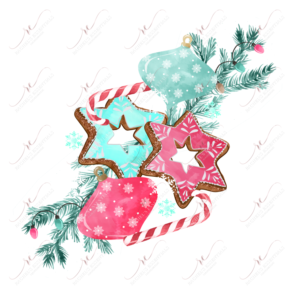 Christmas Floral - Clear Cast Decal