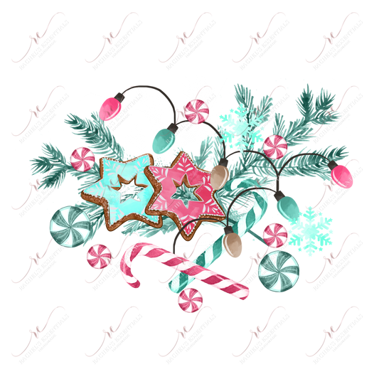 Christmas Floral - Clear Cast Decal