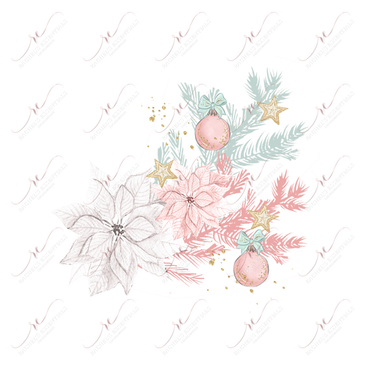 Christmas Floral Pastel - Clear Cast Decal