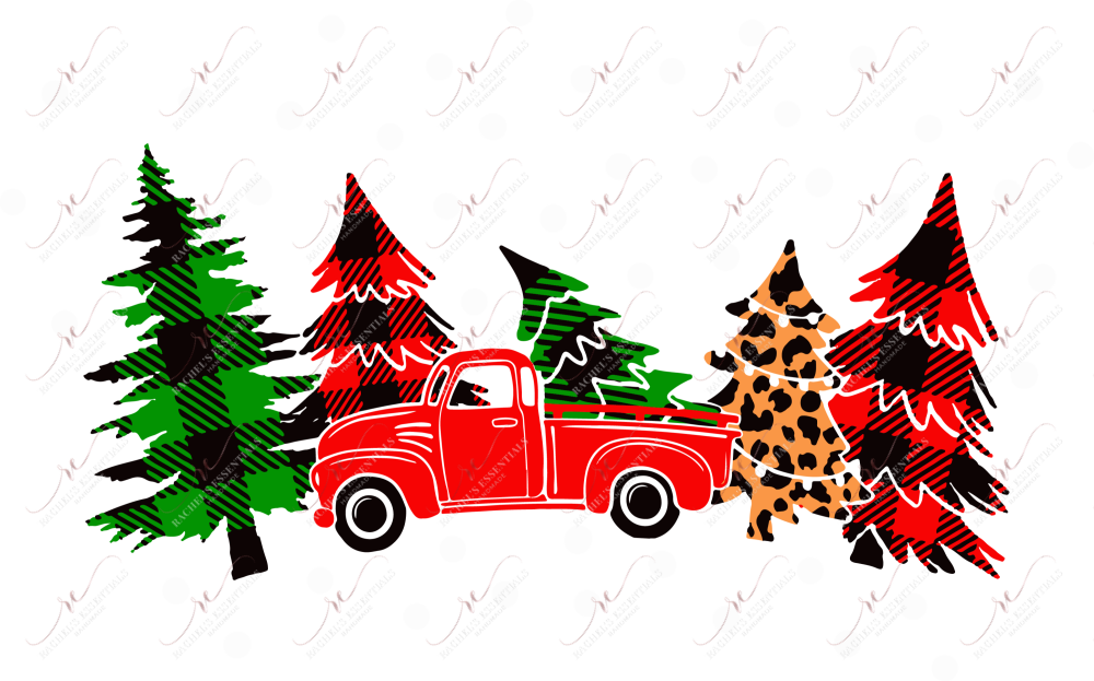 Christmas Trees With Truck - Cold Cup Wrap Cup Wrap