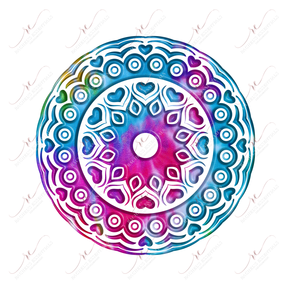 Colorful Round Mandala - Ready To Press Sublimation Transfer Print Sublimation