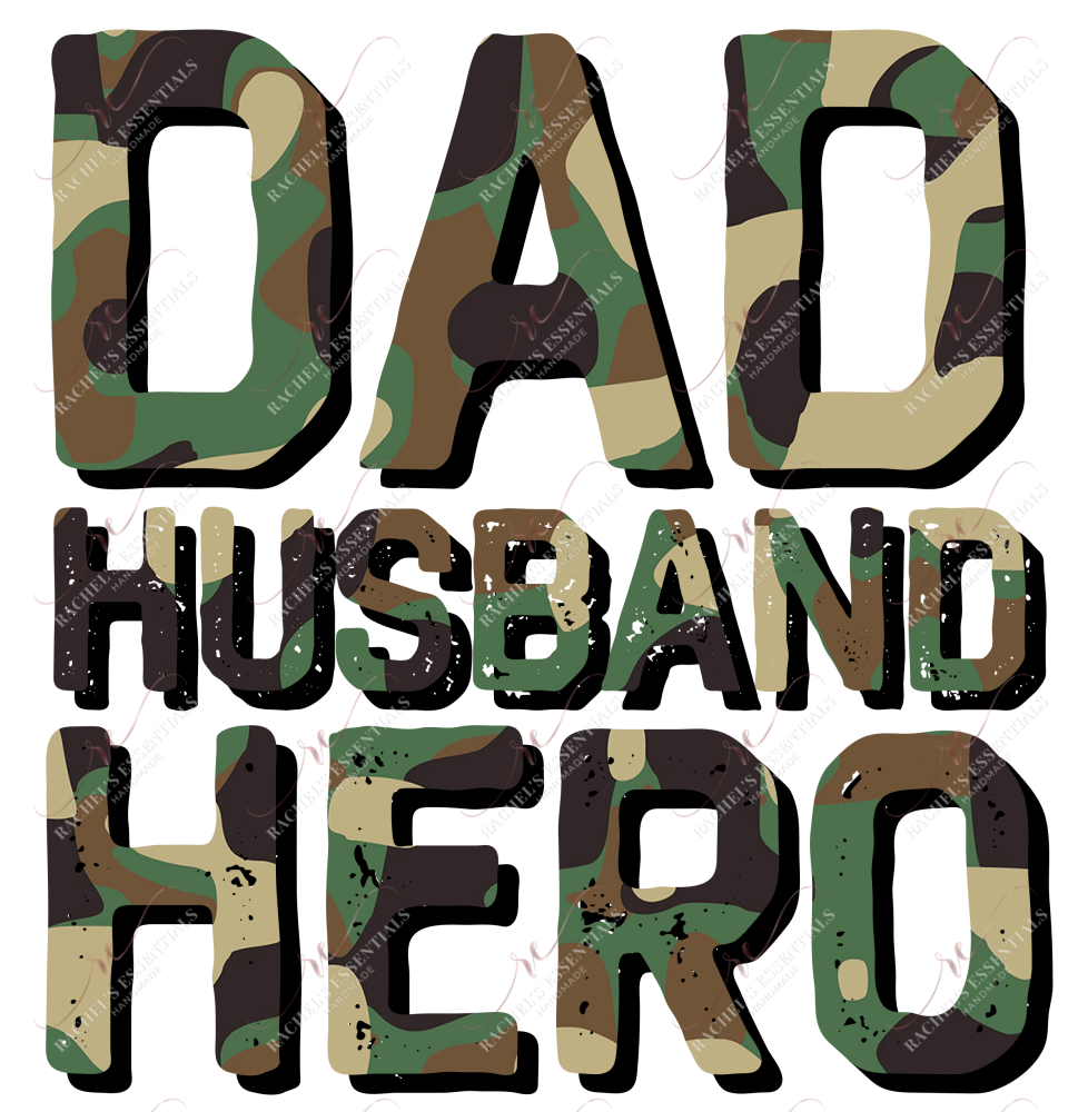 Dad Husband Hero Camo - Sublimation Print Transfer Ready To Press