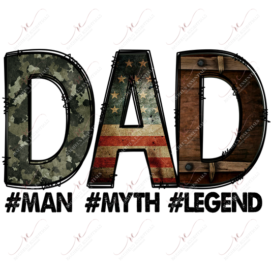 Dad Man Myth Legend - Ready To Press Sublimation Transfer Print Sublimation