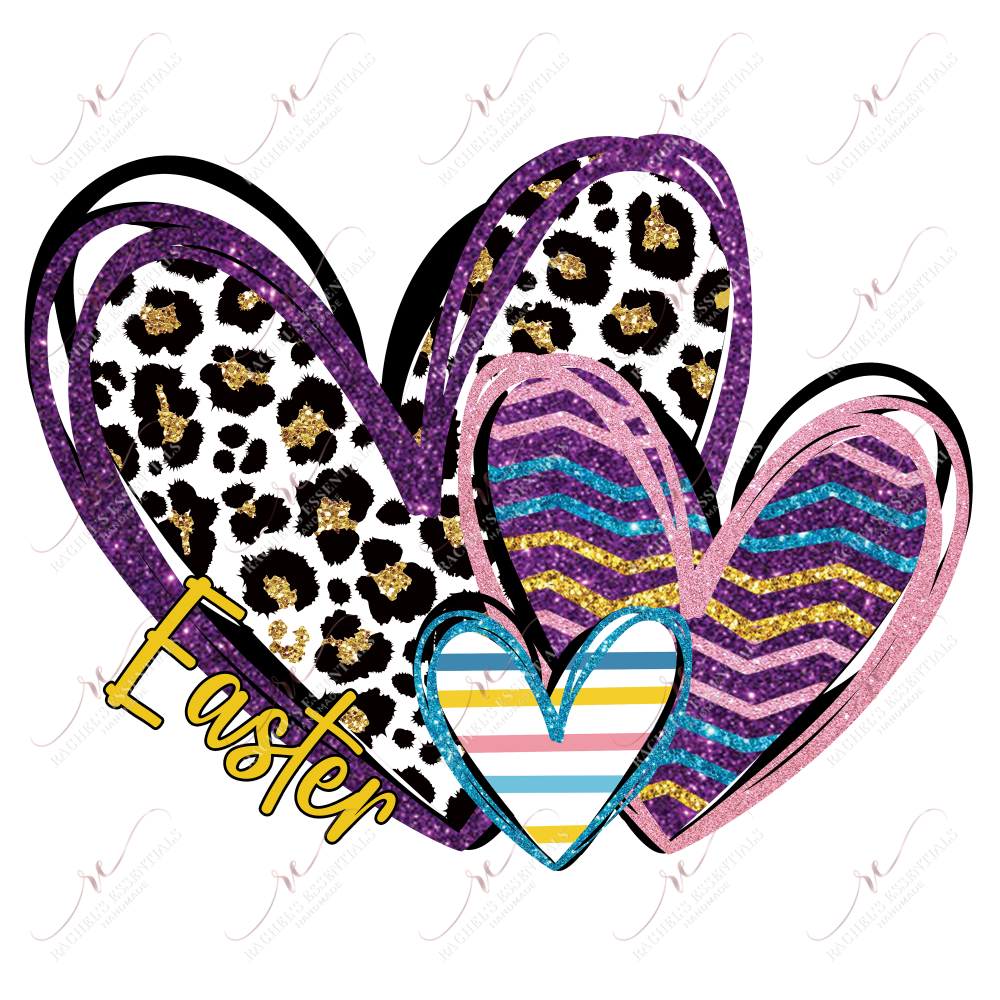 Easter Hearts - Ready To Press Sublimation Transfer Print Sublimation