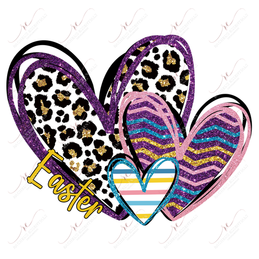 Easter Hearts - Ready To Press Sublimation Transfer Print Sublimation