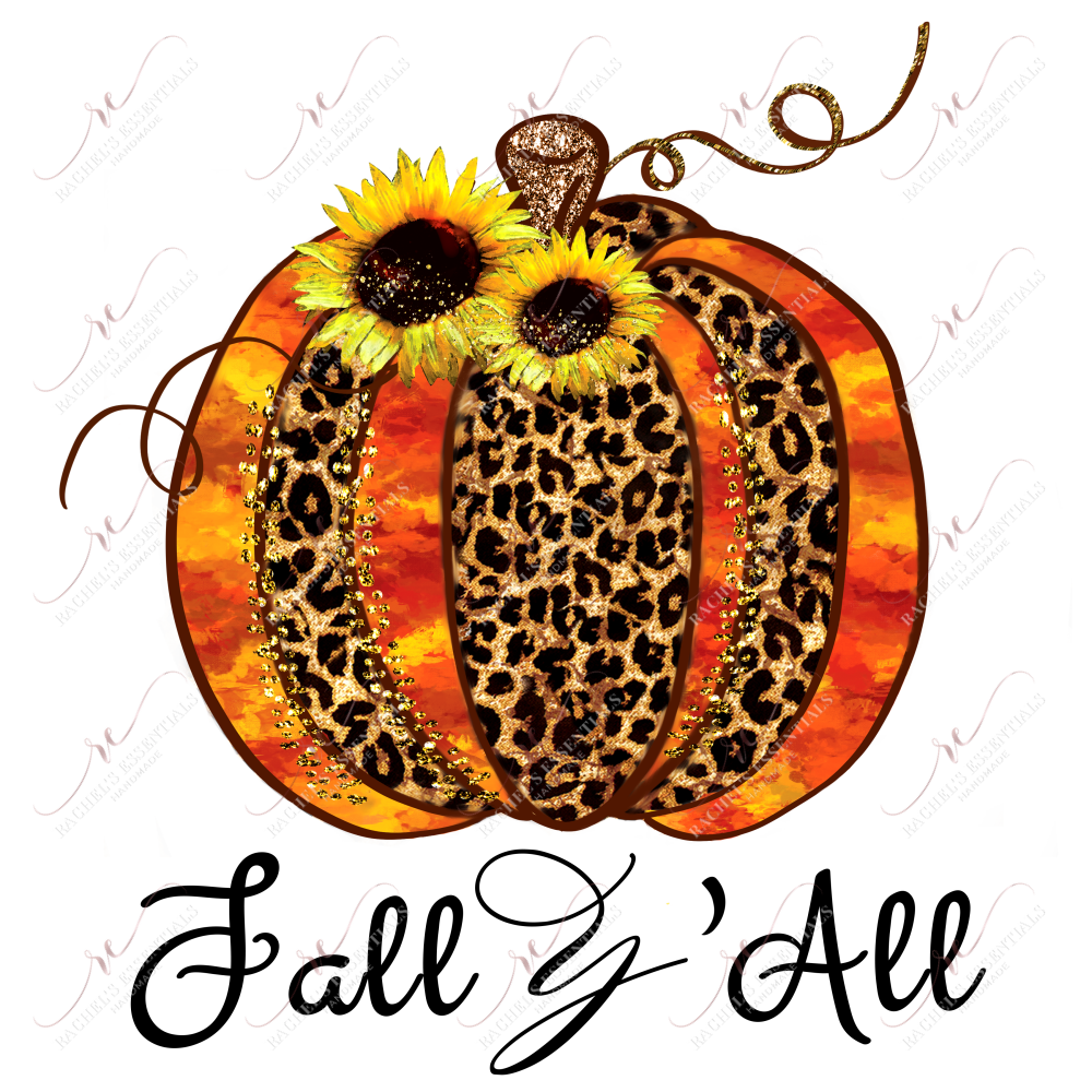 Sublimation 1.99 Fall y’all leopard pumpkin - ready to press sublimation transfer print freeshipping - Rachel's Essentials