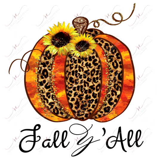 Sublimation 1.99 Fall y’all leopard pumpkin  - ready to press sublimation transfer print freeshipping - Rachel's Essentials