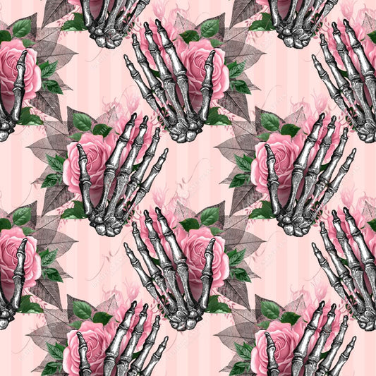 Floral Skeleton Hand Pink - Vinyl Wrap