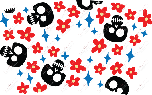 Flowers And Skeletons - Cold Cup Wrap Cold