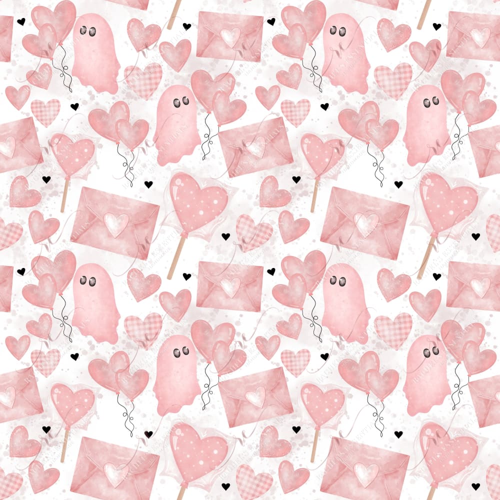 Ghost Hearts - Ready To Press Sublimation Transfer Print Seamless 12/23 Sublimation