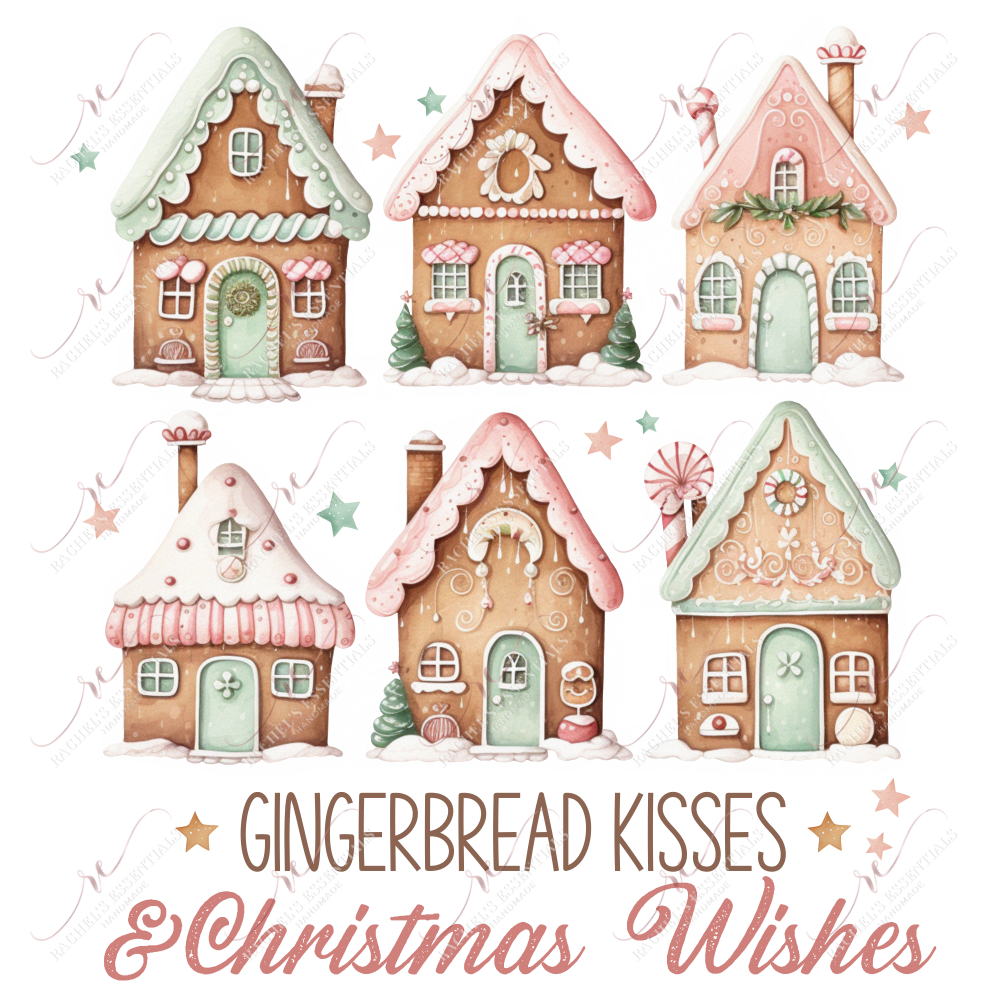 Gingerbread Kisses & Christmas Wishes - Ready To Press Sublimation Transfer Print Sublimation