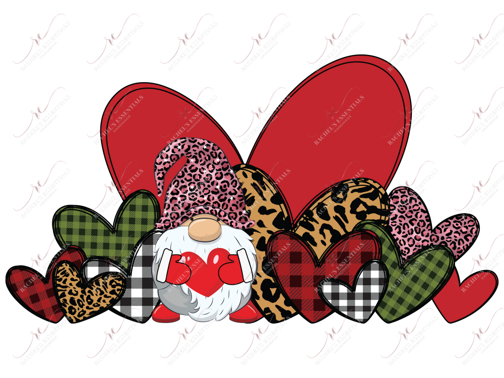 Gnome And Hearts - Ready To Press Sublimation Transfer Print Sublimation