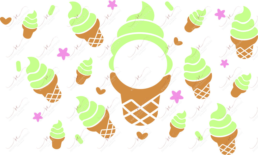 Green Ice Cream - Cold Cup Wrap Cold