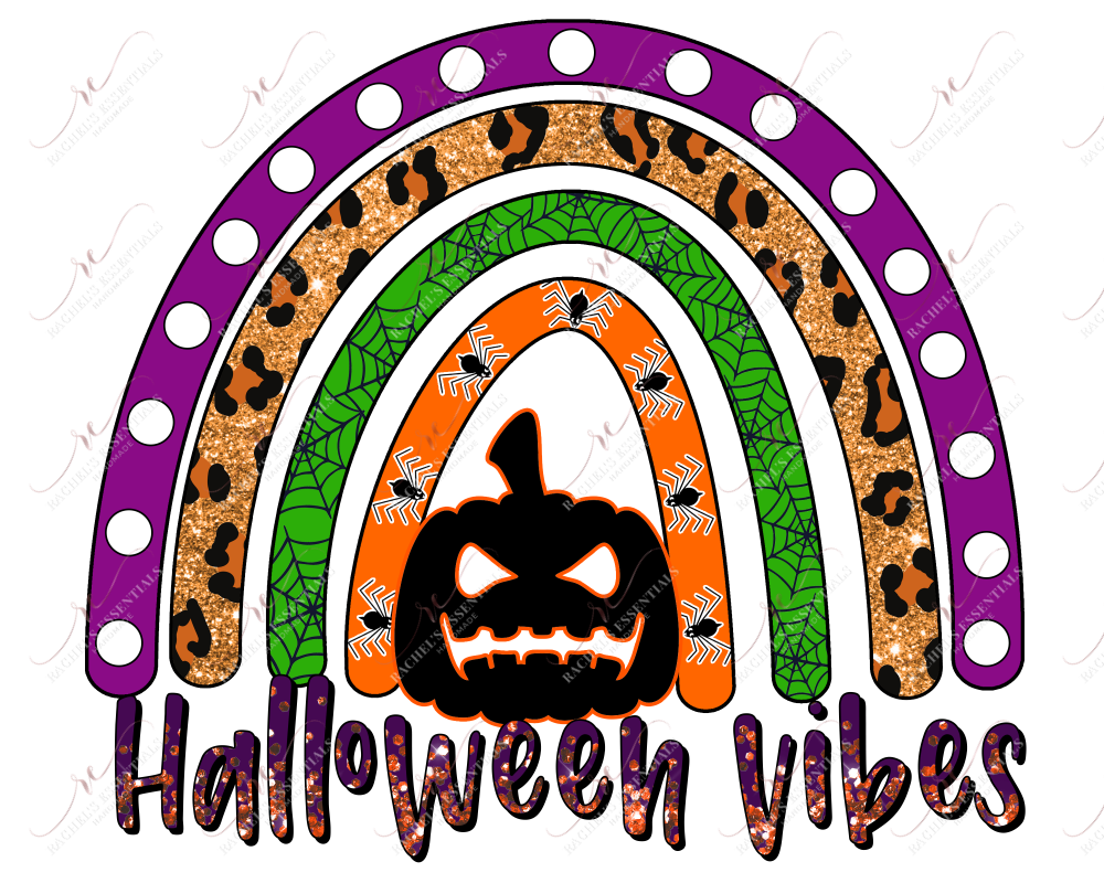 Halloween Vibes Rainbow - Ready To Press Sublimation Transfer Print Sublimation
