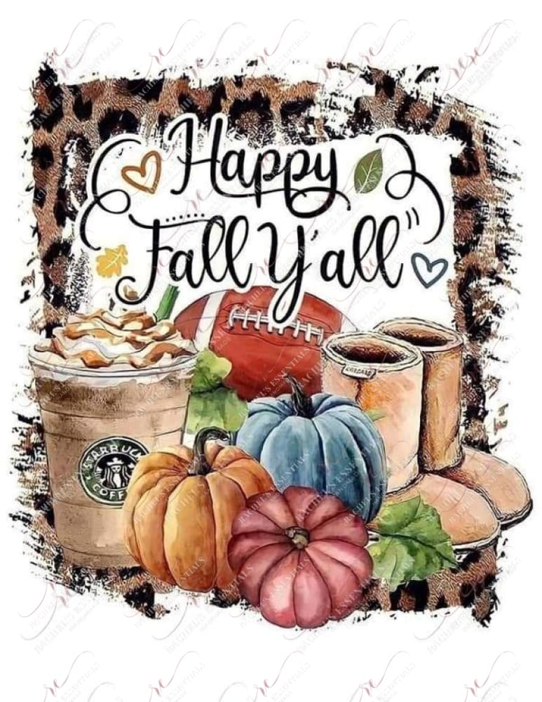 Sublimation 1.99 Happy fall y’all - ready to press sublimation transfer print freeshipping - Rachel's Essentials