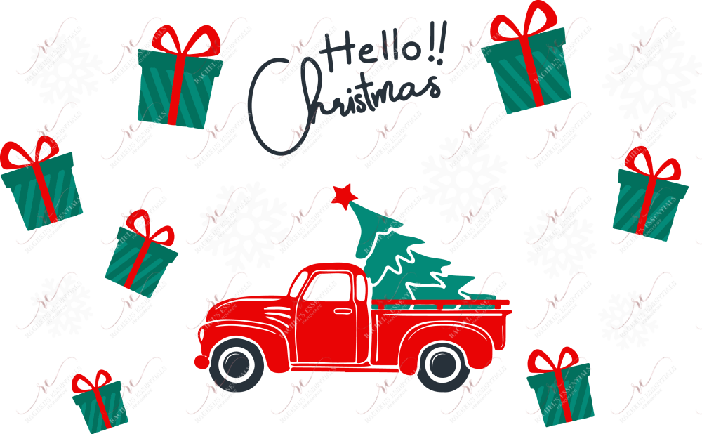 Hello Christmas No Hole - Cold Cup Wrap Cup Wrap