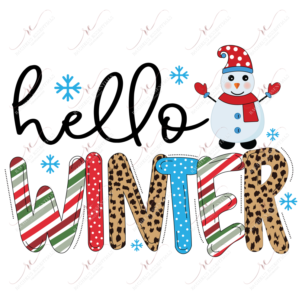 Hello Winter - Ready To Press Sublimation Transfer Print Sublimation