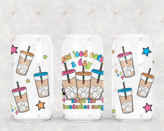 Iced Coffee Headaches - Libbey/Beer Can Glass Sublimation