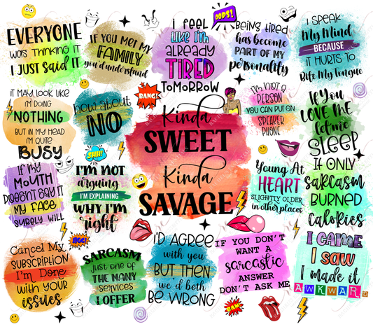 Kinda Sweet Kinda Savage - Vinyl Wrap Vinyl