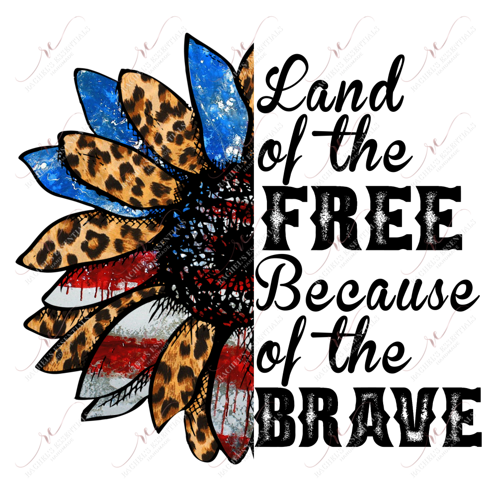 Land Of The Free Because Brave - Clear Cast Decal