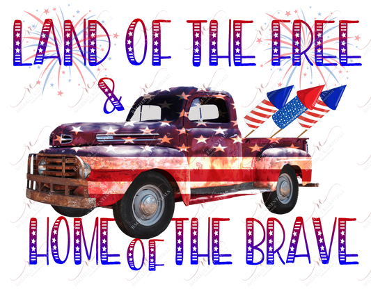 Land Of The Free Home Brave - Ready To Press Sublimation Transfer Print Sublimation