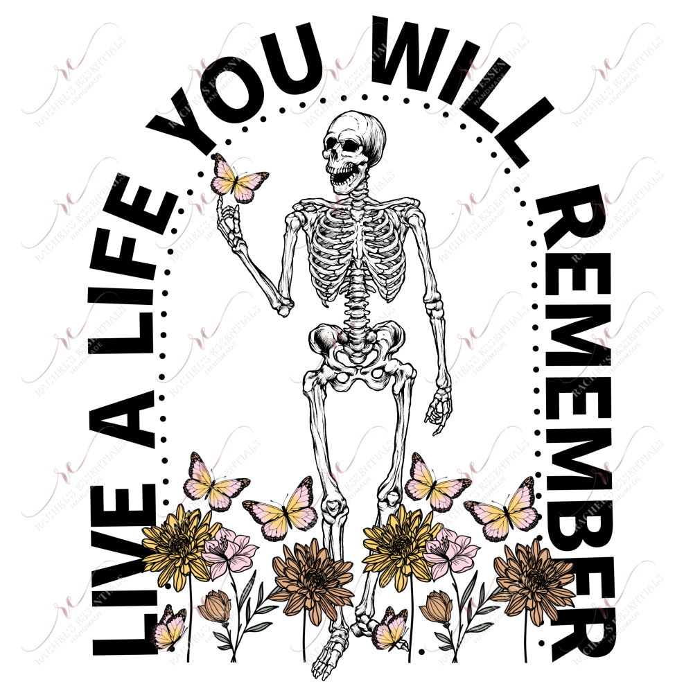 Live A Life You Will Remember - Clear Cast Decal