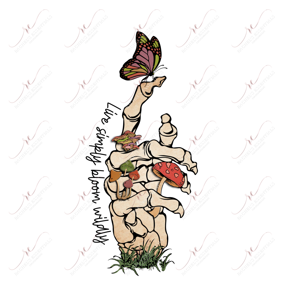 Live Simply Bloom Wildly - Ready To Press Sublimation Transfer Print Sublimation