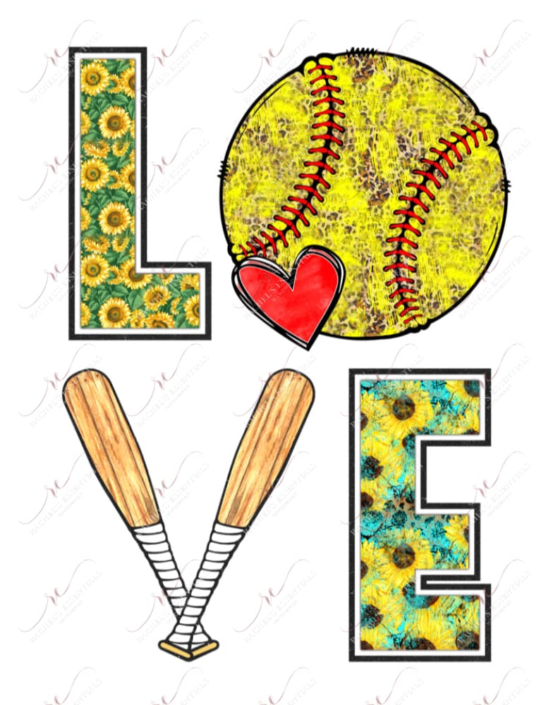 Love Softball - Htv Transfer